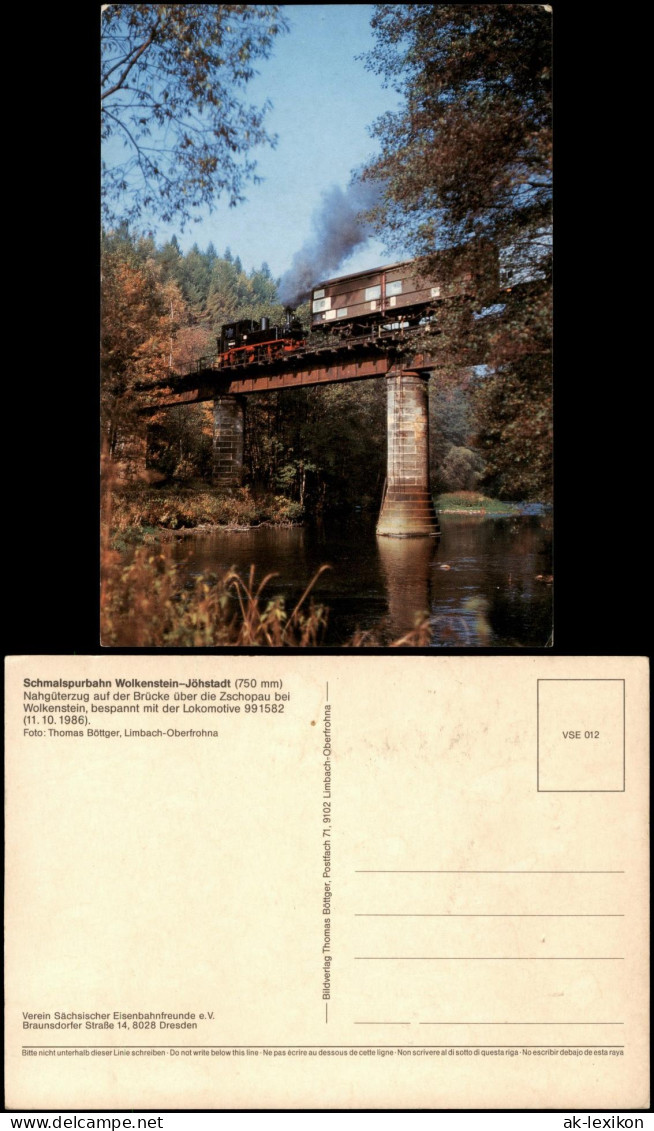 Ansichtskarte Wolkenstein Dampflokomotive - Brücke über Die Zschopau 1963 - Wolkenstein