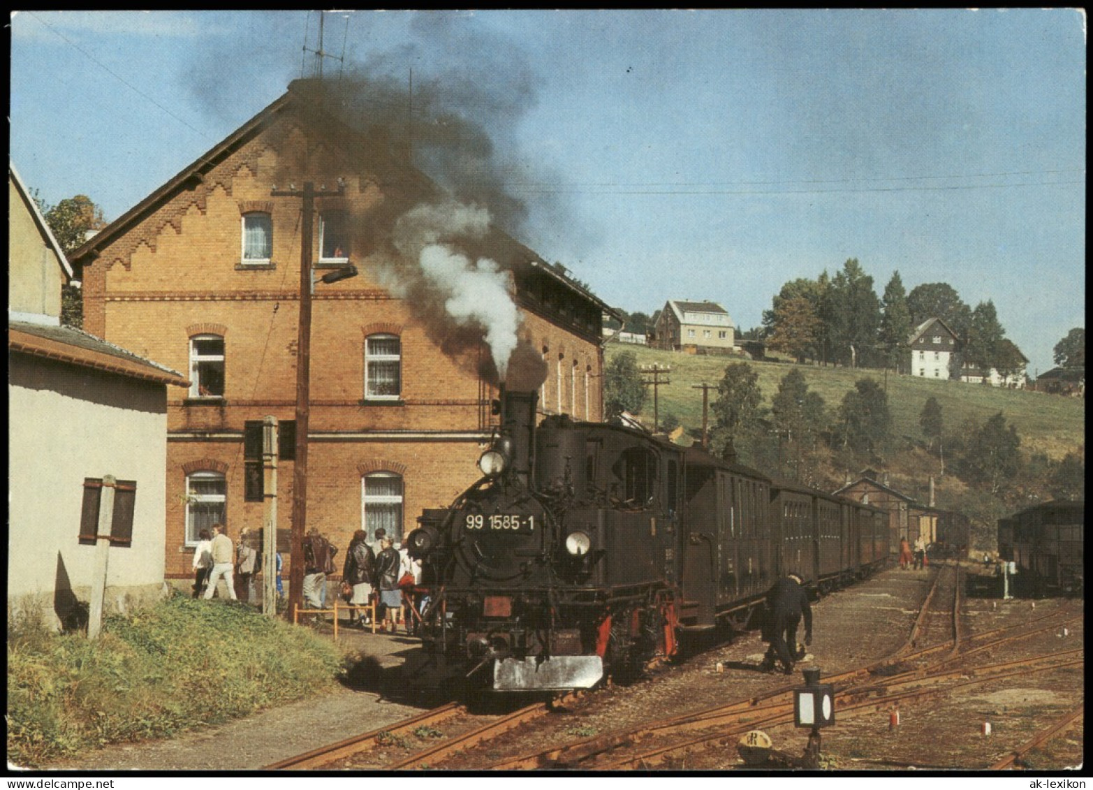 Ansichtskarte Jöhstadt (Erzgebirge) Dampflokomotive In Der Stadt 1987 - Jöhstadt