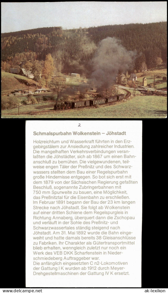 Ansichtskarte Wolkenstein Schmalspurbahn Wolkenstein - Jöhstadt 1982 - Wolkenstein
