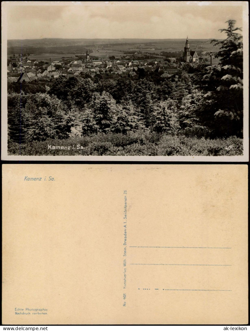 Ansichtskarte Kamenz Kamjenc Panorama-Ansicht Totalansicht 1940 - Kamenz