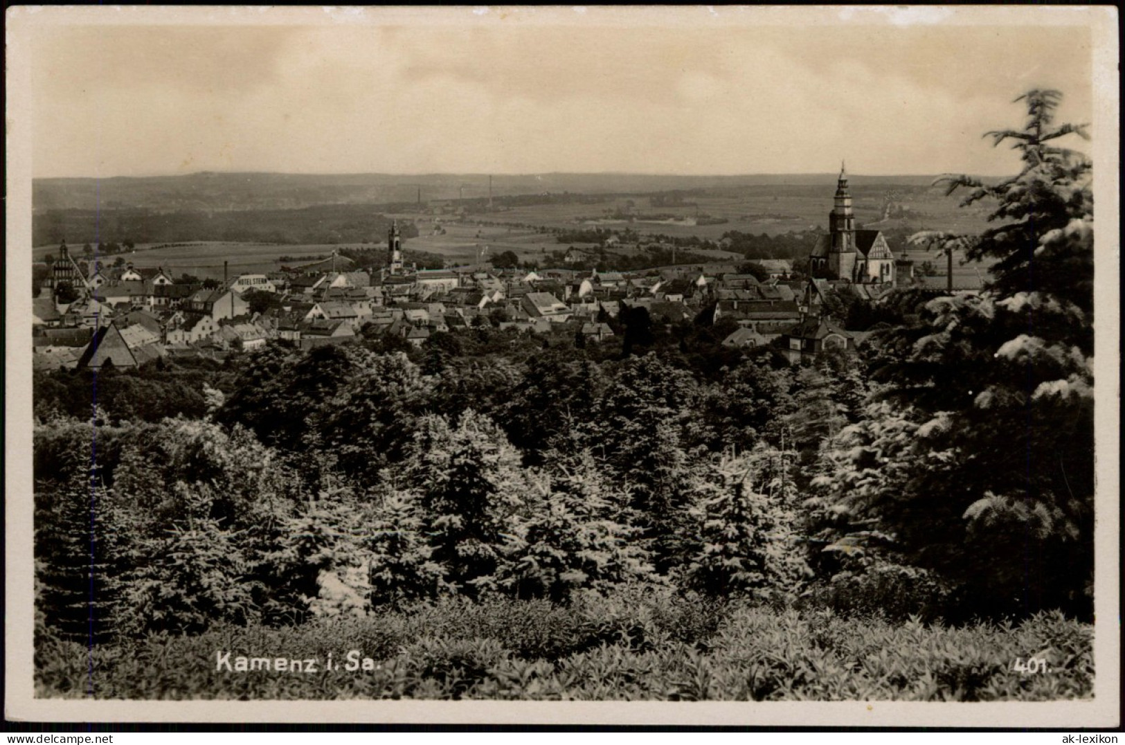 Ansichtskarte Kamenz Kamjenc Panorama-Ansicht Totalansicht 1940 - Kamenz