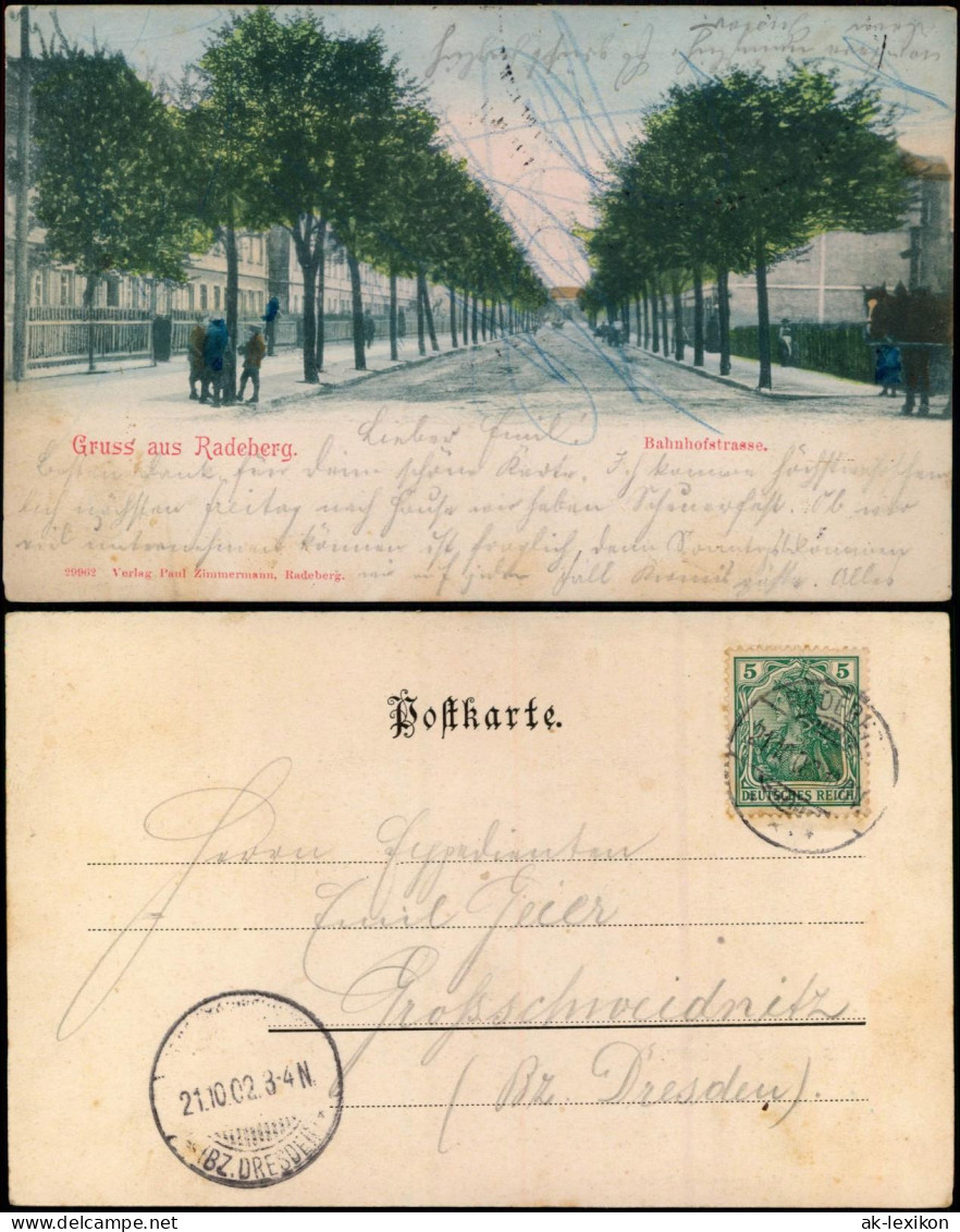 Ansichtskarte Radeberg Bahnhofstraße 1902 - Radeberg
