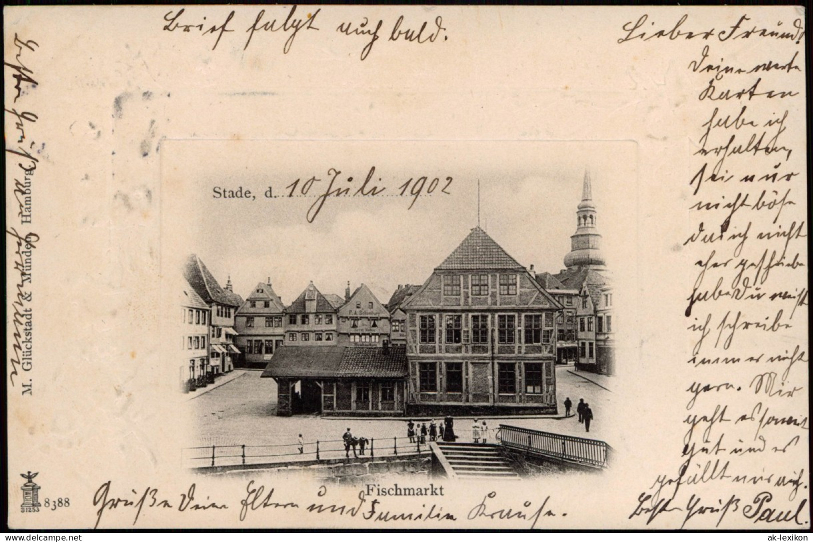 Ansichtskarte Stade Stood Fischmarkt 1902 Prägekarte - Stade