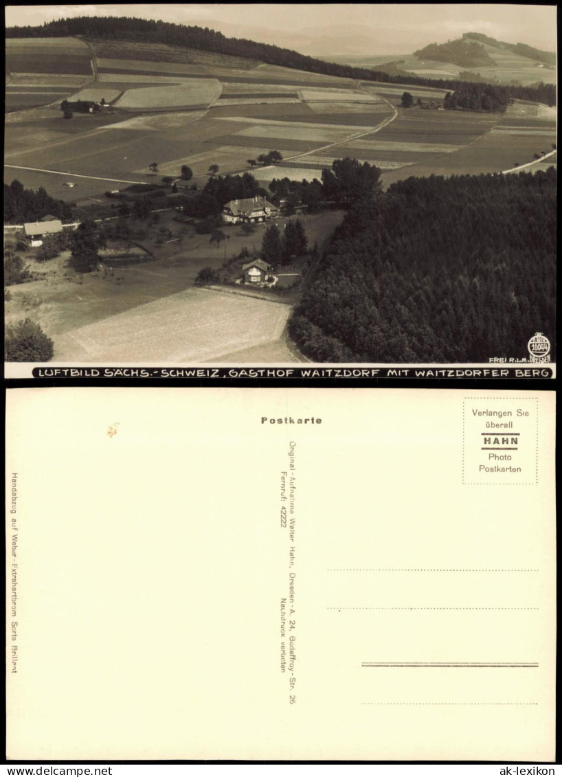 Waitzdorf-Hohnstein (Sächs. Schweiz) Luftbild Gasthof 1932 Walter Hahn:10044 - Hohnstein (Sächs. Schweiz)