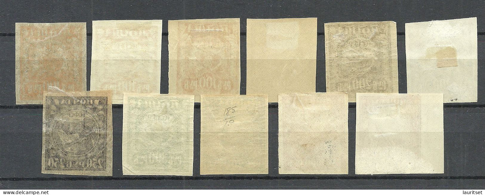 RUSSLAND RUSSIA 1921 Small Lot From Michel 156 - 161 * Incl. Paper Types - Unused Stamps