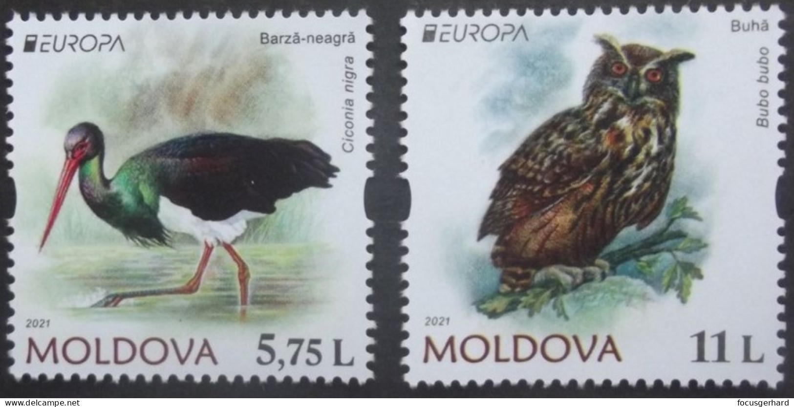 Moldawien     Europa Cept   Gefährdete Nationale Tierwelt   2021    ** - 2021