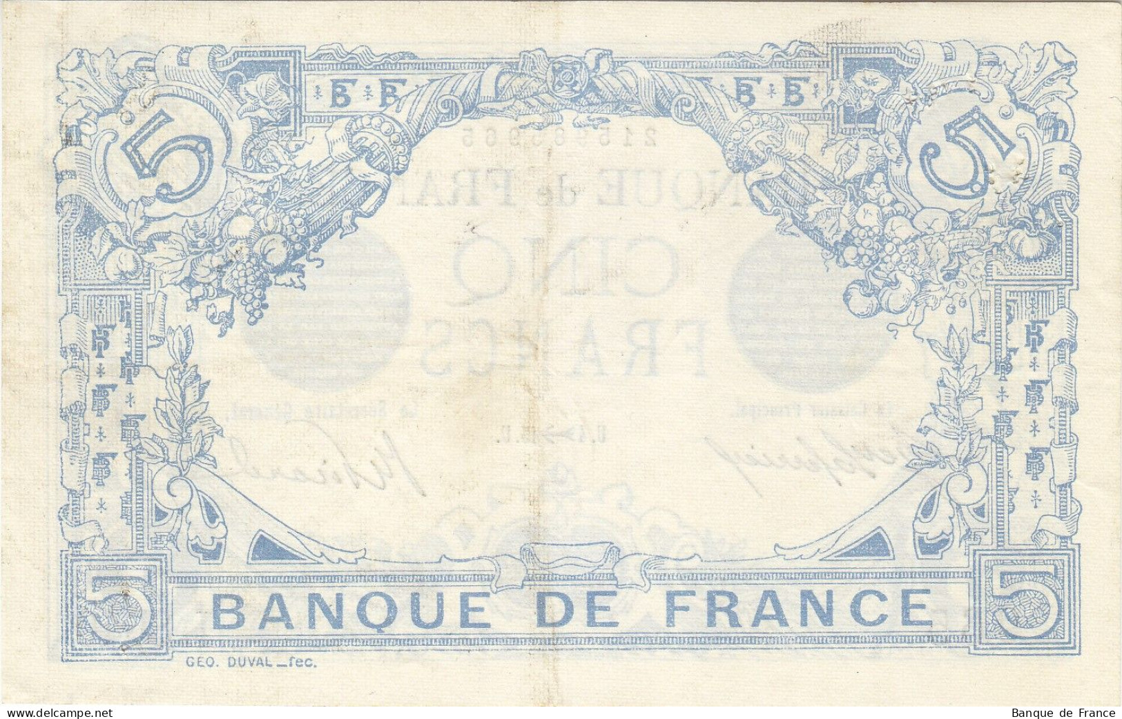 Billet 5 F Bleu Du 4-11-1915 FAY VF 02.33 Alph. L.8640 BEL ÉTAT - 5 F 1912-1917 ''Bleu''