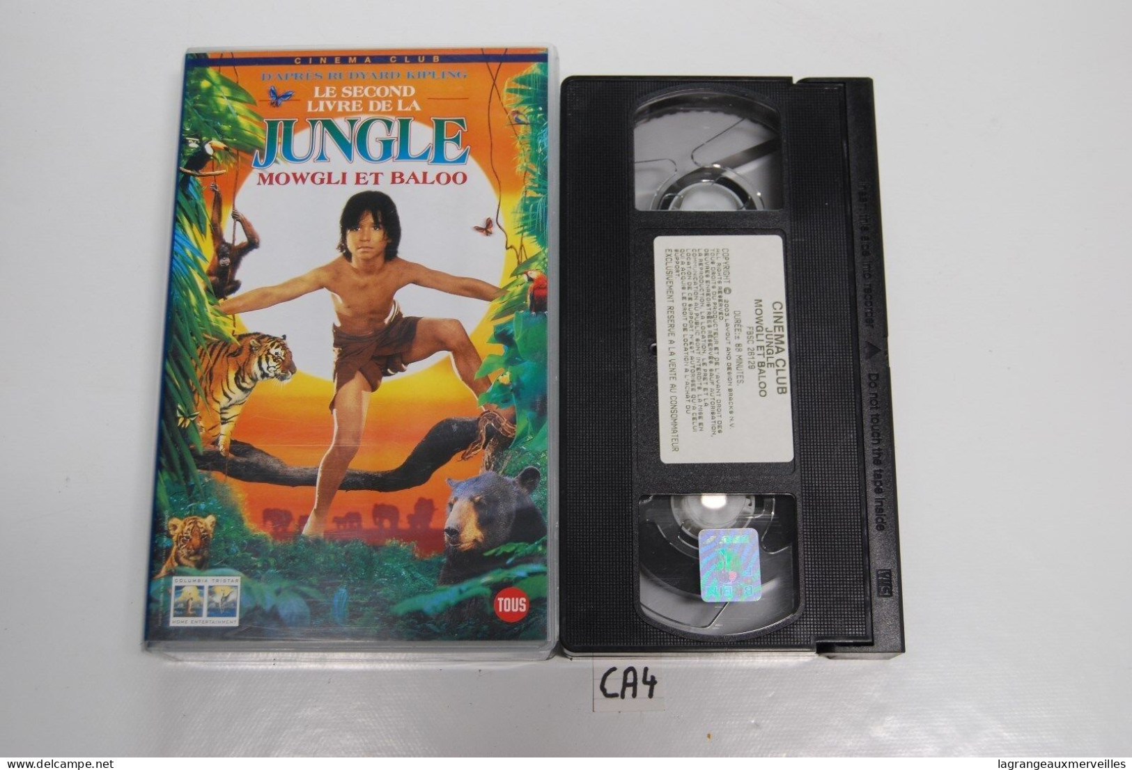 CA4 K7 VIDEO VHS JUNGLE MOWGLI ET BALOO - Infantiles & Familial