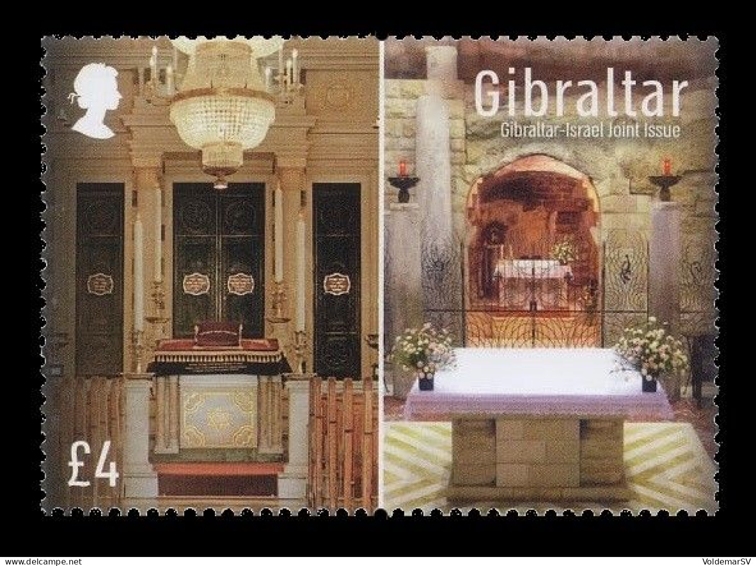 Gibraltar 2022 Mih. 2039 Synagogue In Gibraltar And Basilica Of Nazareth (joint Issue Gibraltar-Israel) MNH ** - Gibraltar