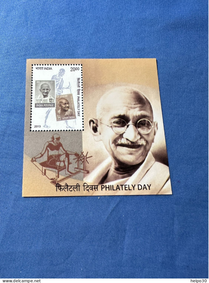 India 2013 Michel Block 118 Tag Der Philatelie  Gandhi MBH - Unused Stamps