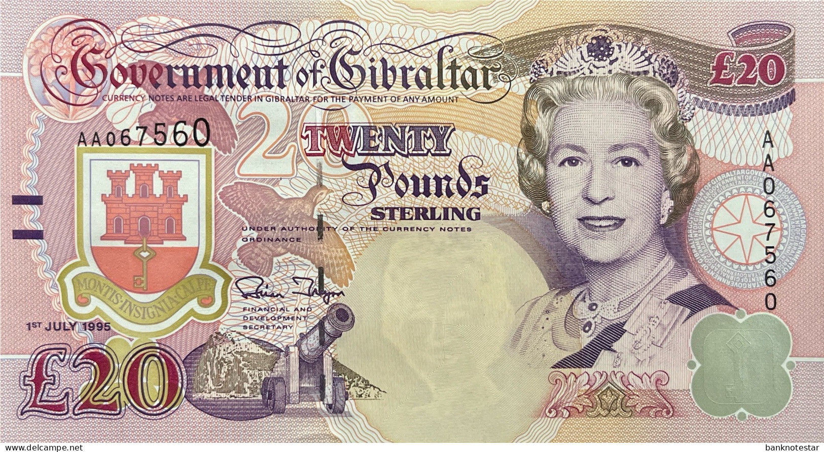 Gibraltar 20 Pounds, P-27 (1.7.1995) - UNC - Gibraltar