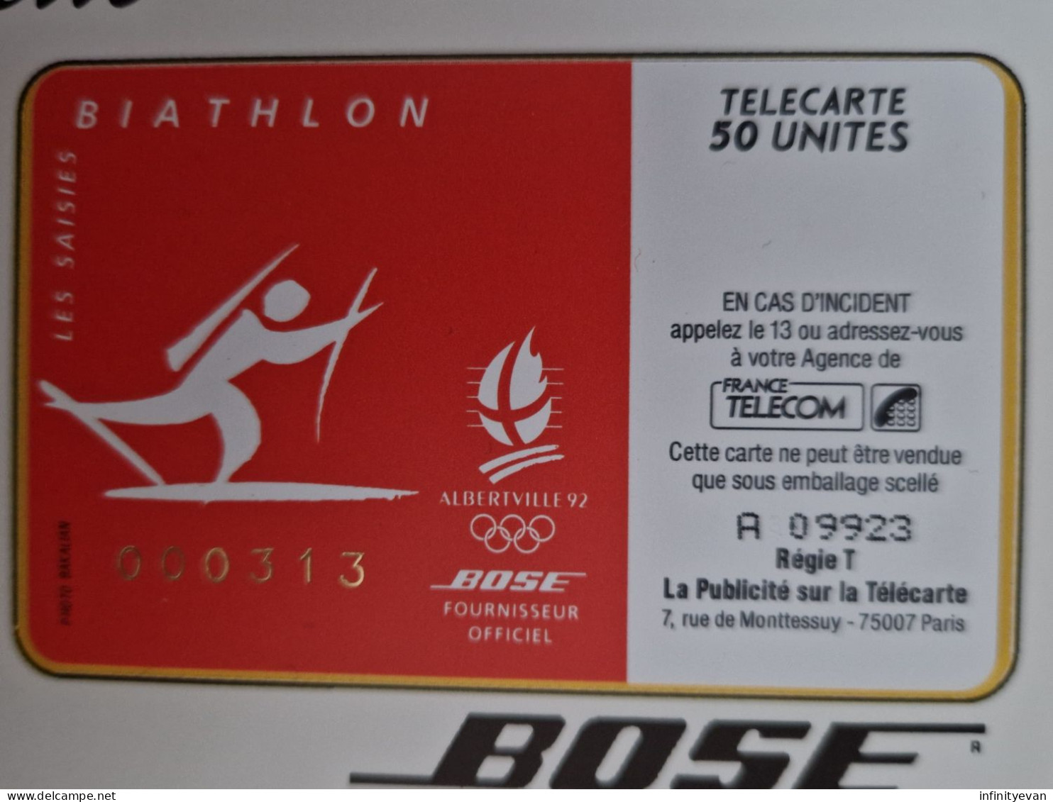 D416 - PRIVEE BOSE BIATHLON NEUVE  COTE 80E - Telefoonkaarten Voor Particulieren