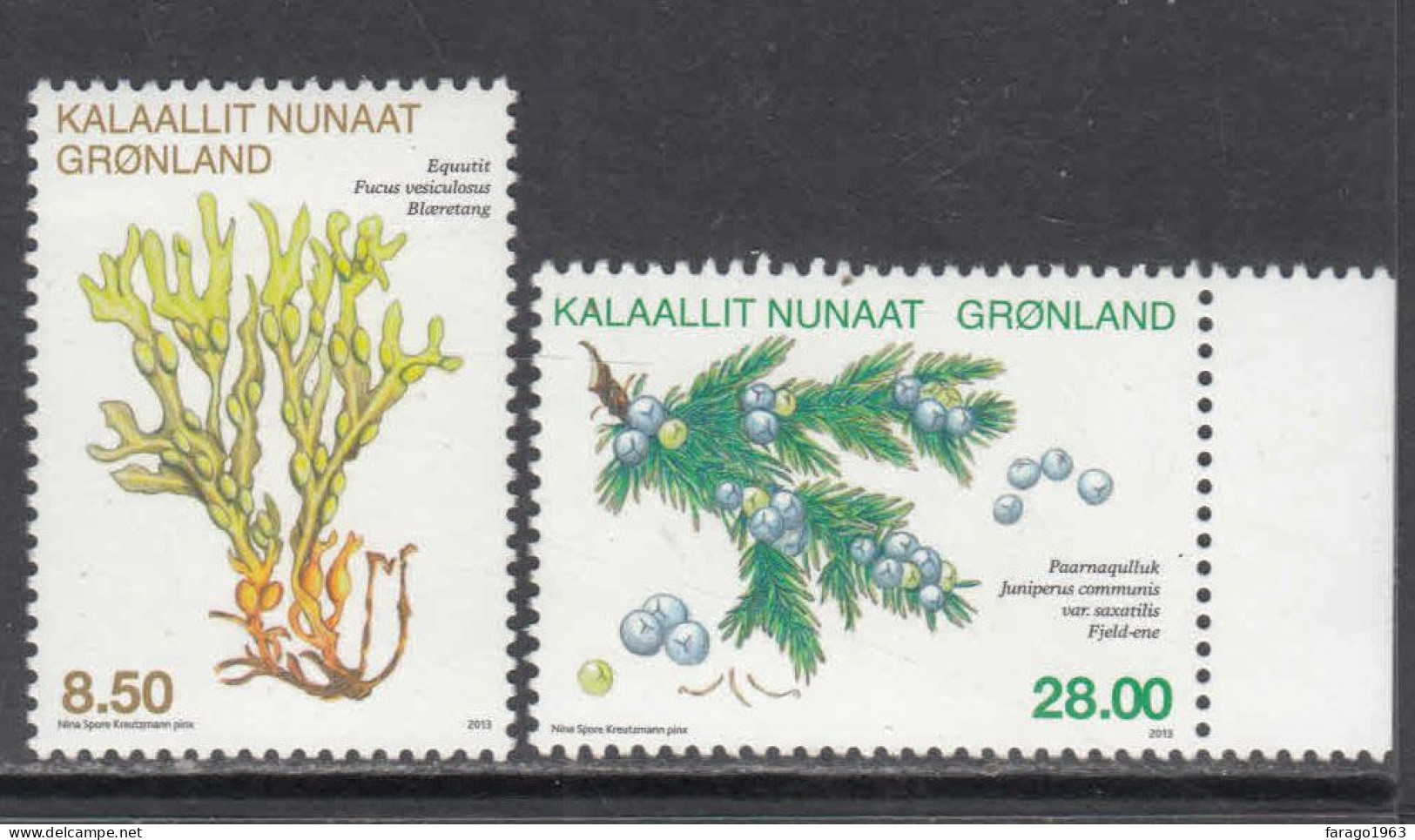 2013 Greenland Herbs Plants Complete Set Of 2 MNH @BELOW Face Value - Ungebraucht