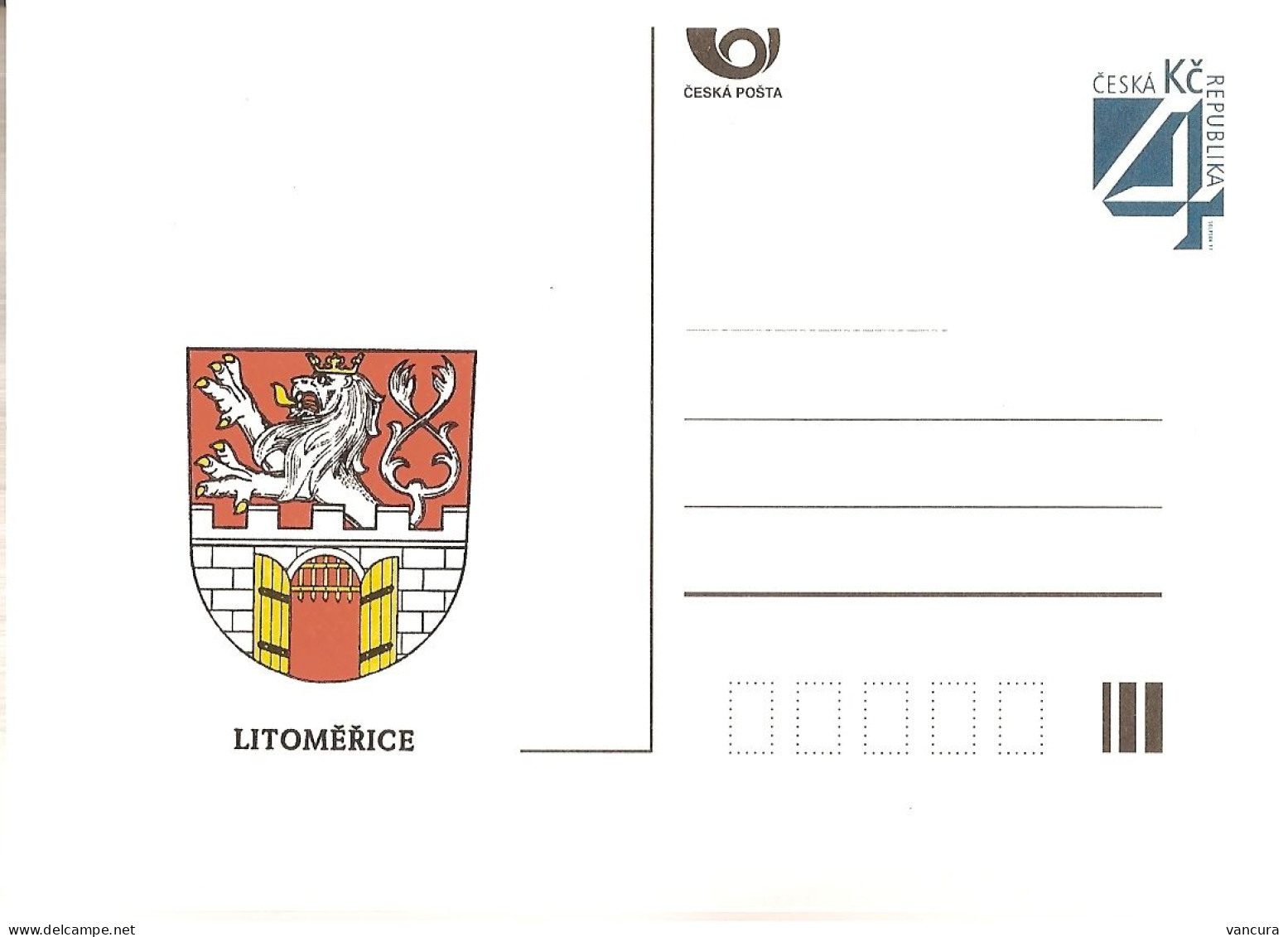 CDV B 70 Czech Republic Litomerice/Leitmeritz Town Weapon 1997 Heraldic Lion - Cartes Postales