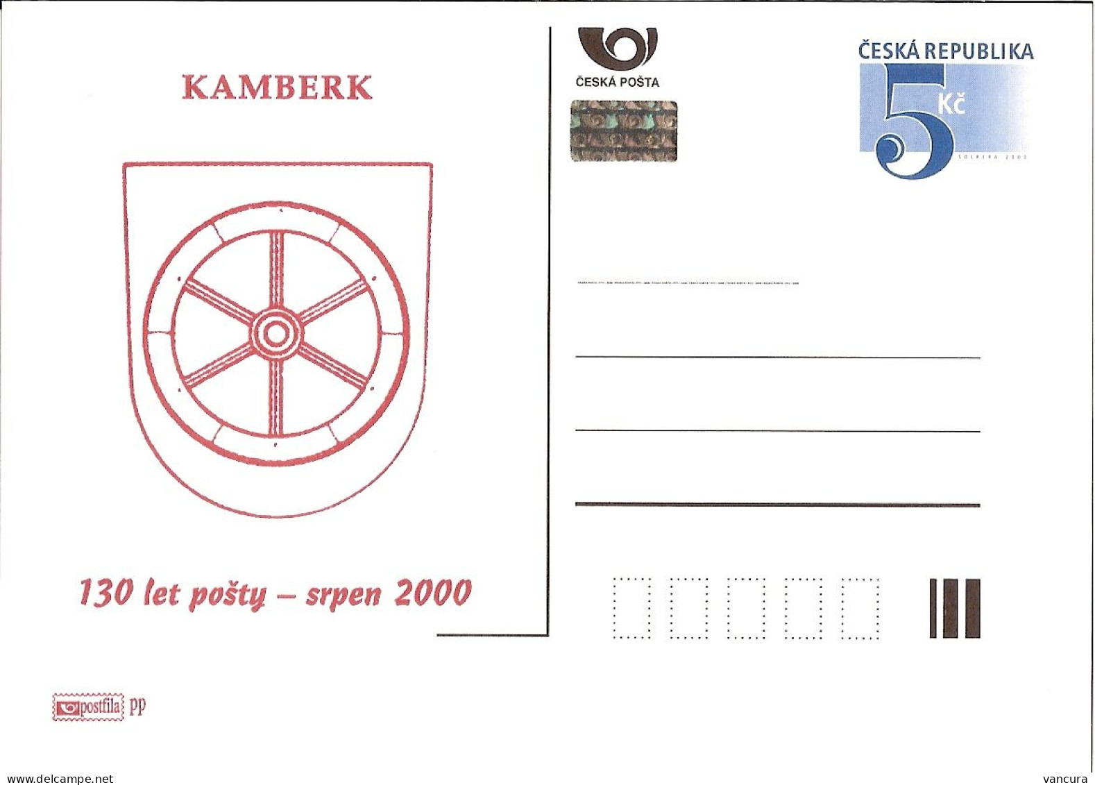 CDV B 262 Czech Republic Kamberk Postoffice Anniversary 2000 - Postcards