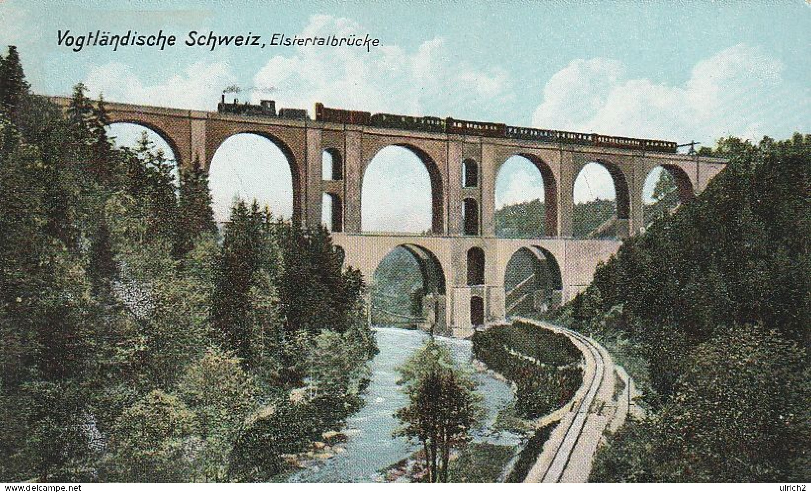 AK Vogtländische Schweiz - Elstertalbrücke - Dampflok Und Zug - Ca. 1910 (67830) - Pöhl