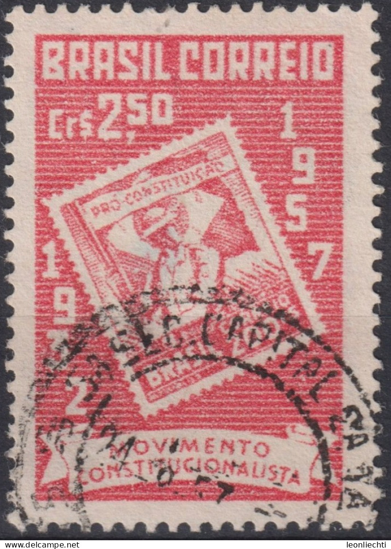 1957 Brasilien ° Mi:BR 912, Sn:BR 849, Yt:BR 631, The 25th Anniversary Of The Sao Paulo Revolutionary Govt - Timbres Sur Timbres