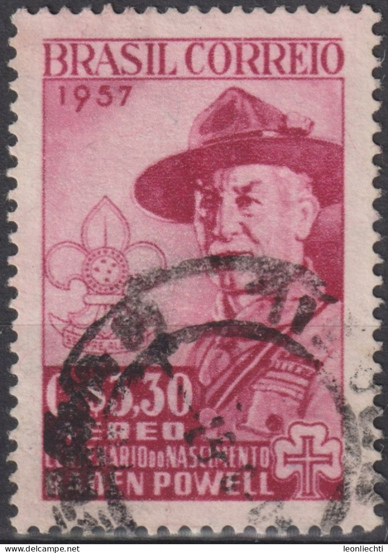 1957 Brasilien ° Mi:BR 913, Sn:BR C87, Yt:BR PA75, Centenary Of The Birth Of Lord Baden-Powell, Pfadfinder - Gebraucht