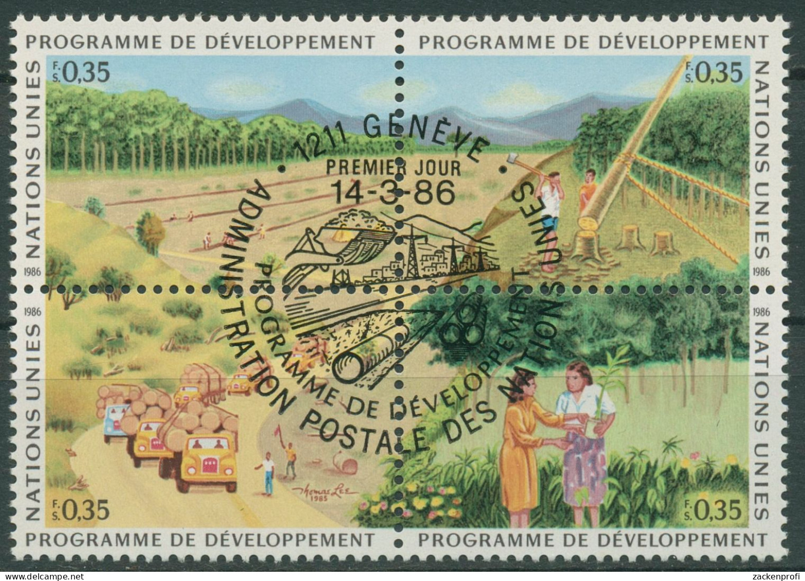 UNO Genf 1986 Entwicklungsprogramm Wald Aufforstung 138/41 ZD Gestempelt - Used Stamps