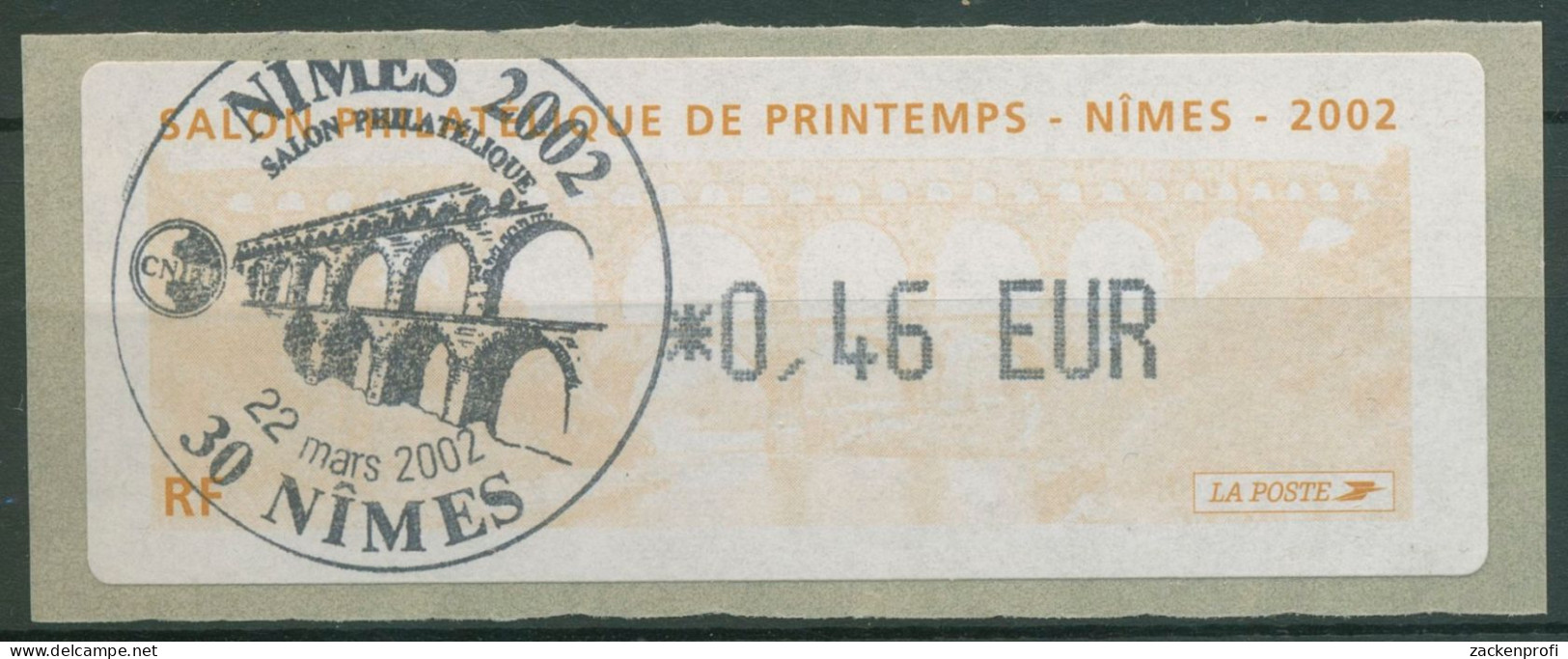 Frankreich 2002 Automatenmarken Frühlingssalon Nimes Äquadukt ATM 25 Gestempelt - 1999-2009 Illustrated Franking Labels