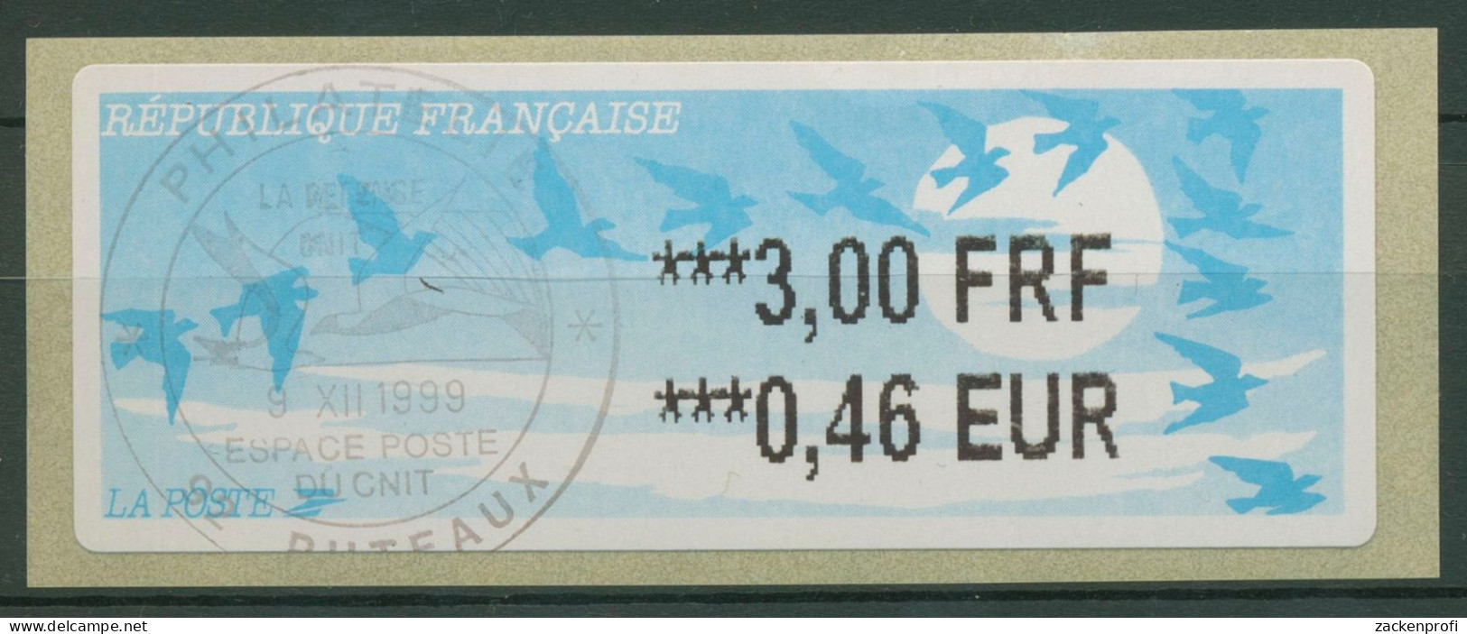 Frankreich 1999 Automatenmarken Vogelzug ATM 13.2 Z E Gestempelt - 1999-2009 Illustrated Franking Labels