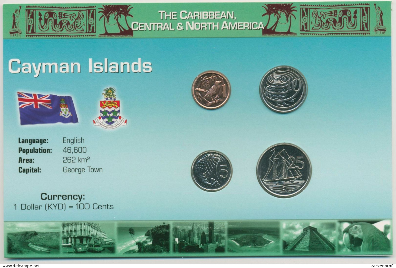 Cayman-Islands 2005/2008 Kursmünzen 1 - 25 Cent Im Blister, St (m4167) - Kaaimaneilanden