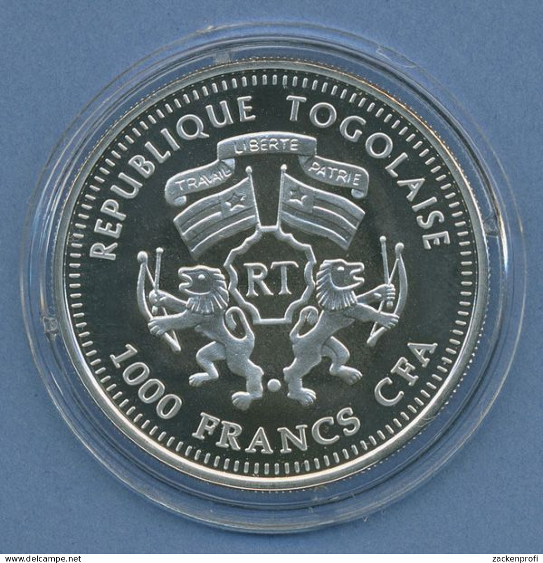Togo 1000 Francs 2011 Segelschiff Prince Royal, Silber, PP In Kapsel (m4760) - Togo