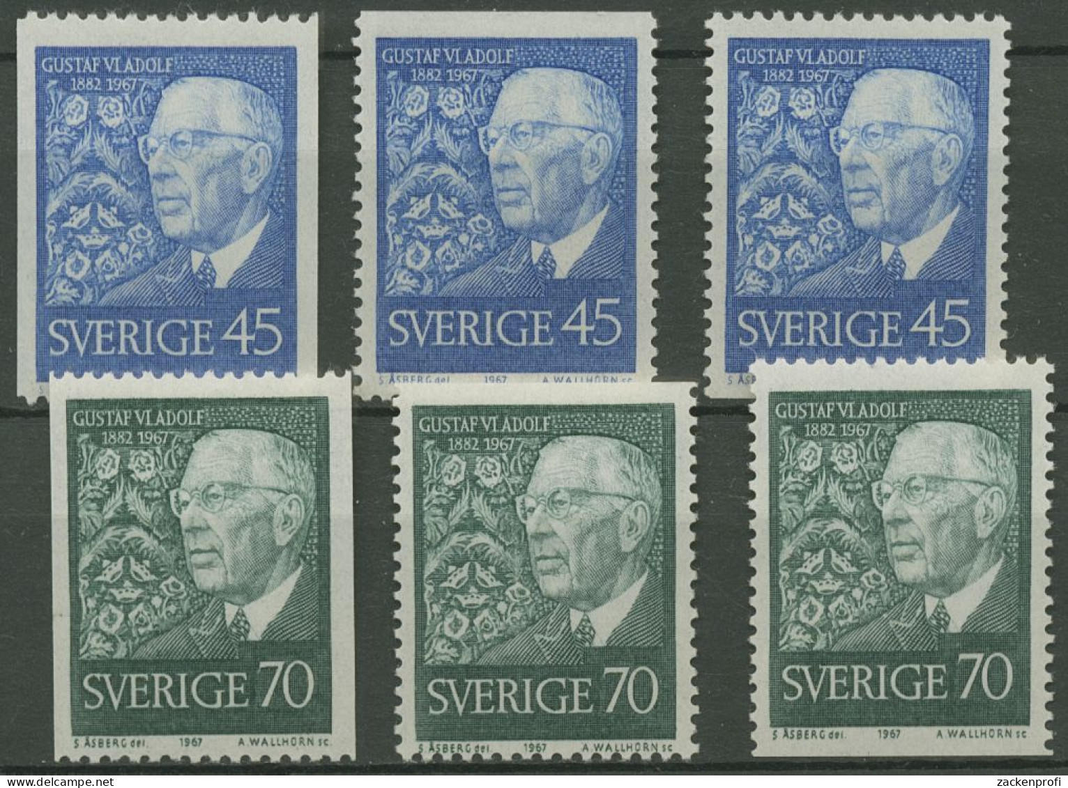 Schweden 1967 König Gustav VI. Adolf 594/95 Postfrisch - Unused Stamps