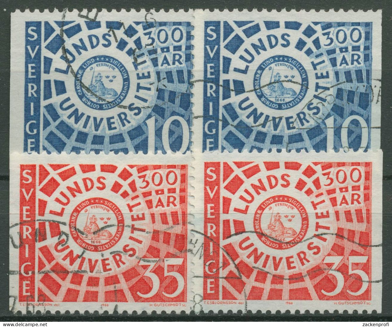 Schweden 1968 Universität Lund Siegel 605/06 Gestempelt - Used Stamps