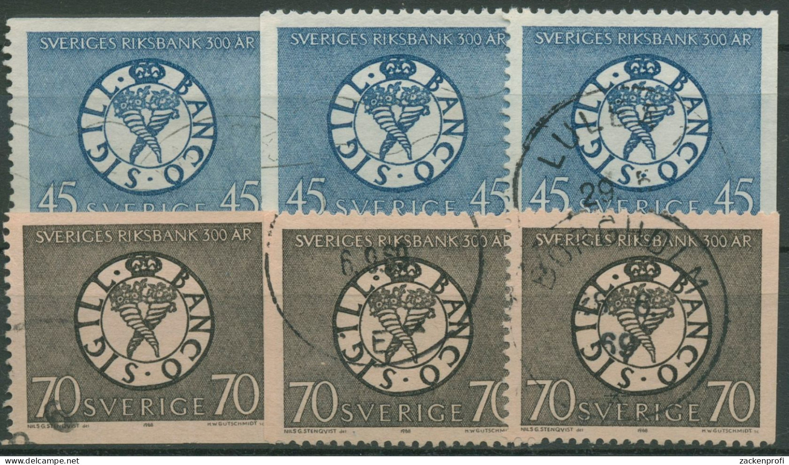 Schweden 1968 Schwedische Reichsbank Siegel 603/04 Gestempelt - Used Stamps
