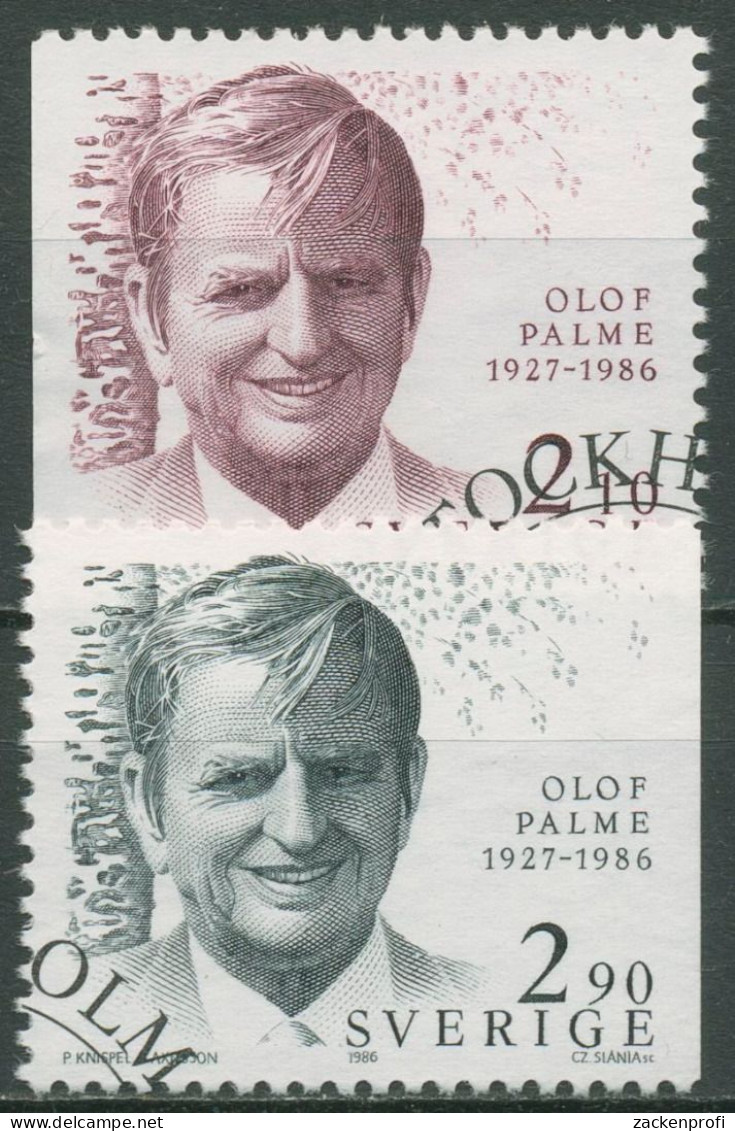 Schweden 1986 Ministerpräsident Olof Palme 1384/85 Gestempelt - Usados