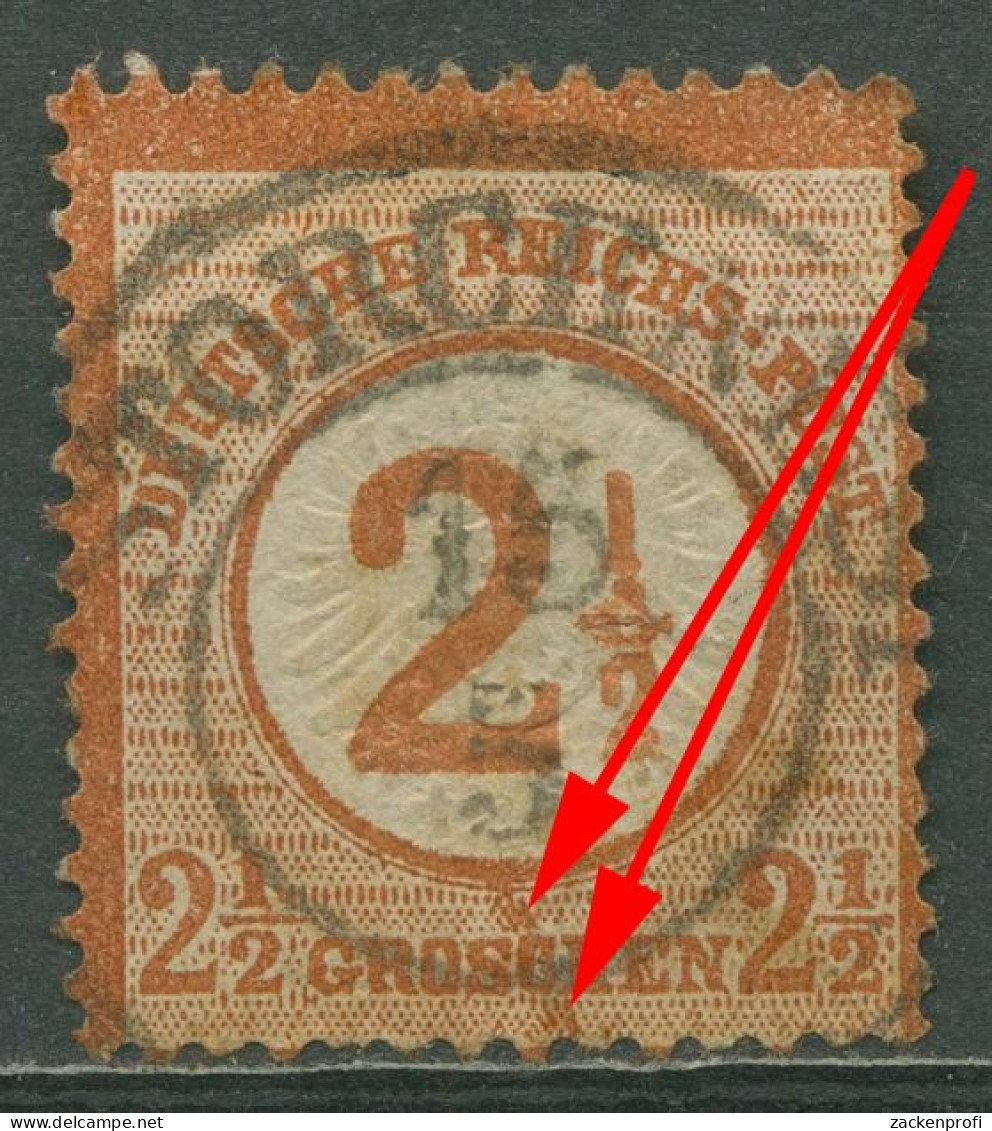 Deutsches Reich 1874 Adler Mit Aufdruck Mit Plattenfehler 29 PF IV Gestempelt - Varietà & Curiosità