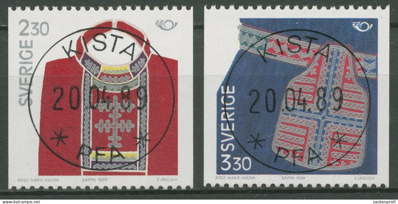 Schweden 1989 NORDEN Volkstrachten Lappland-Tracht 1537/38 Mit TOP-ESST - Used Stamps