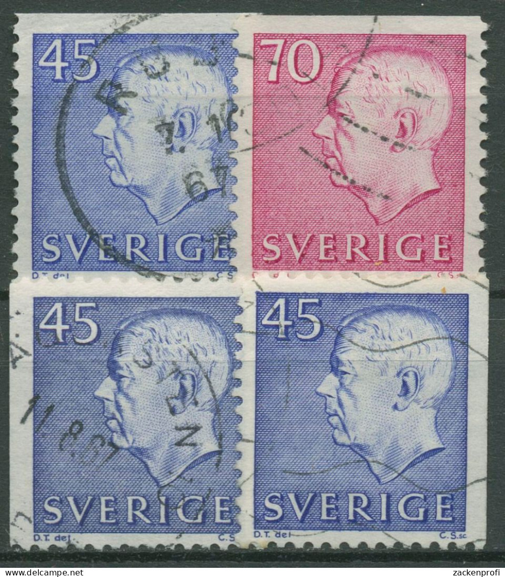 Schweden 1967 Freimarken König Gustav VI. Adolf 586/87 Gestempelt - Usados