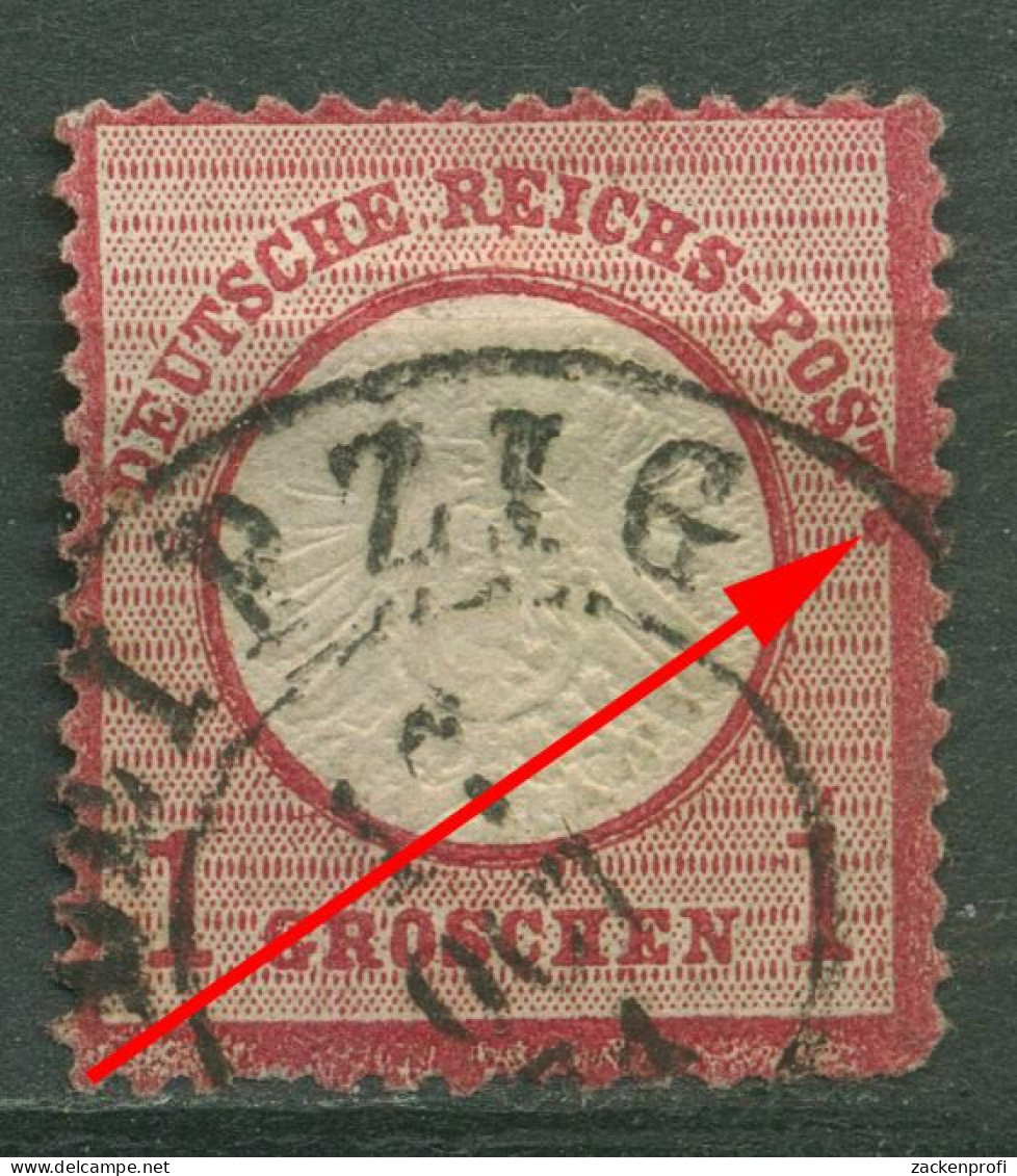 Deutsches Reich 1872 Gr. Brustschild Plattenfehler 19 PF ?10 Gestempelt - Variétés & Curiosités