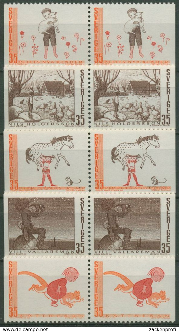 Schweden 1969 Märchen Nils Holgersson Pippi Langstrumpf 657/61 Paare Postfrisch - Unused Stamps