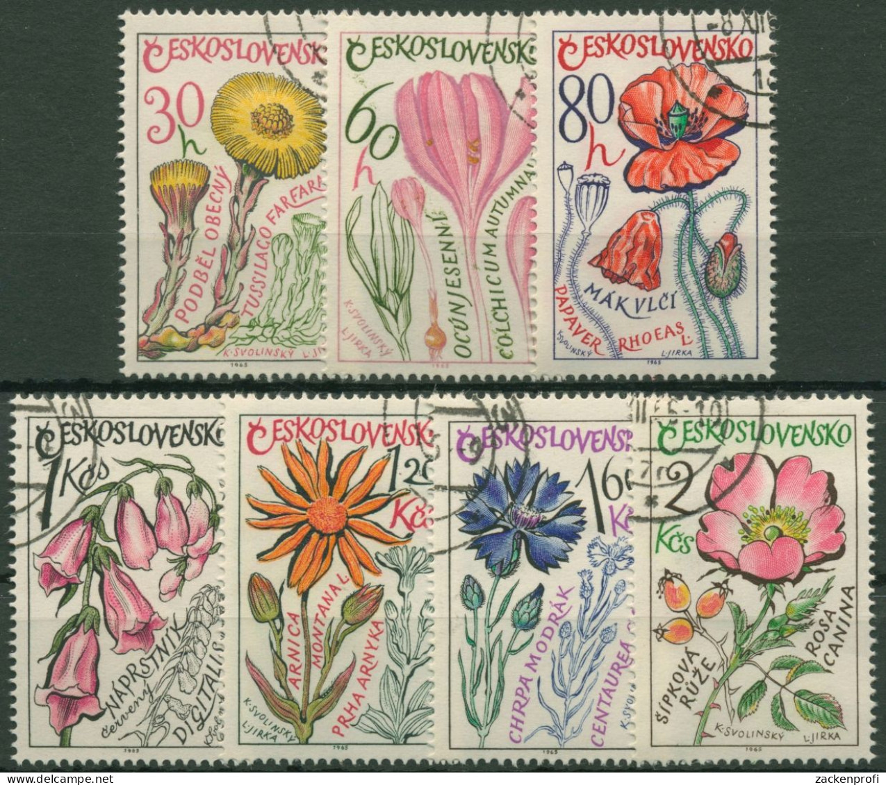 Tschechoslowakei 1965 Heilpflanzen: Huflattich, Fingerhut 1583/89 Gestempelt - Used Stamps