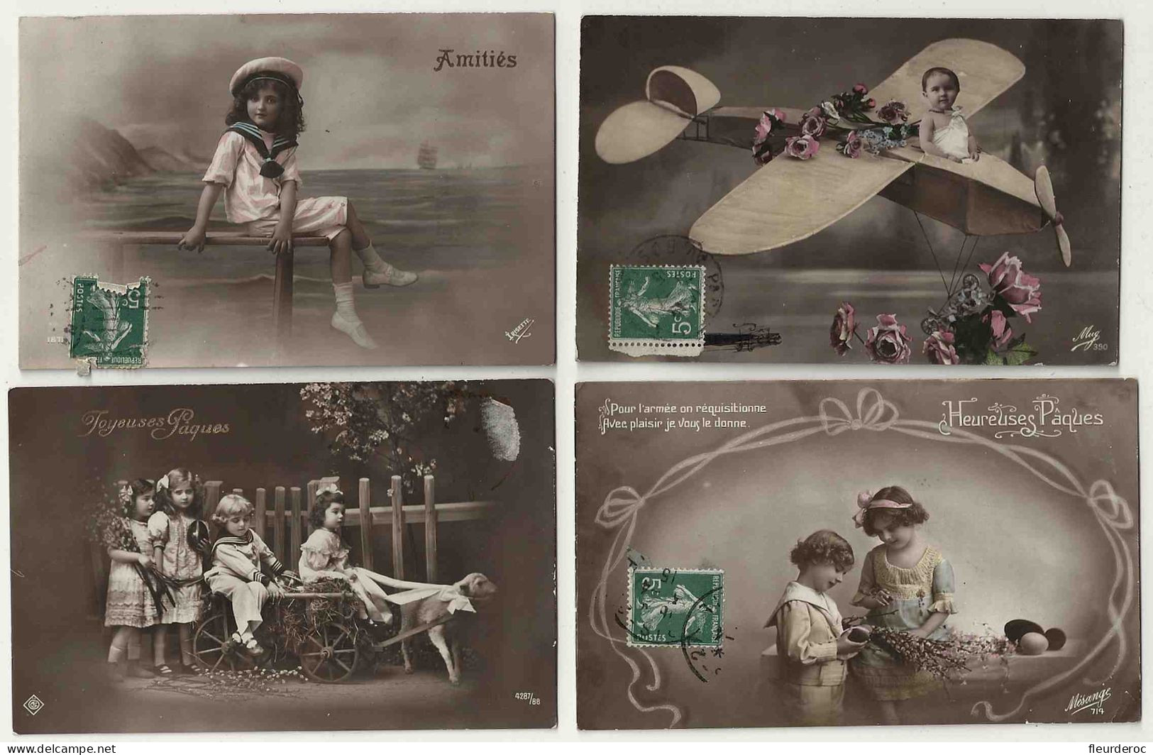 - F57801CPA - ENFANTS - Lot 4 Cartes - Enfants - Très Bon état - THEMES - Collezioni & Lotti