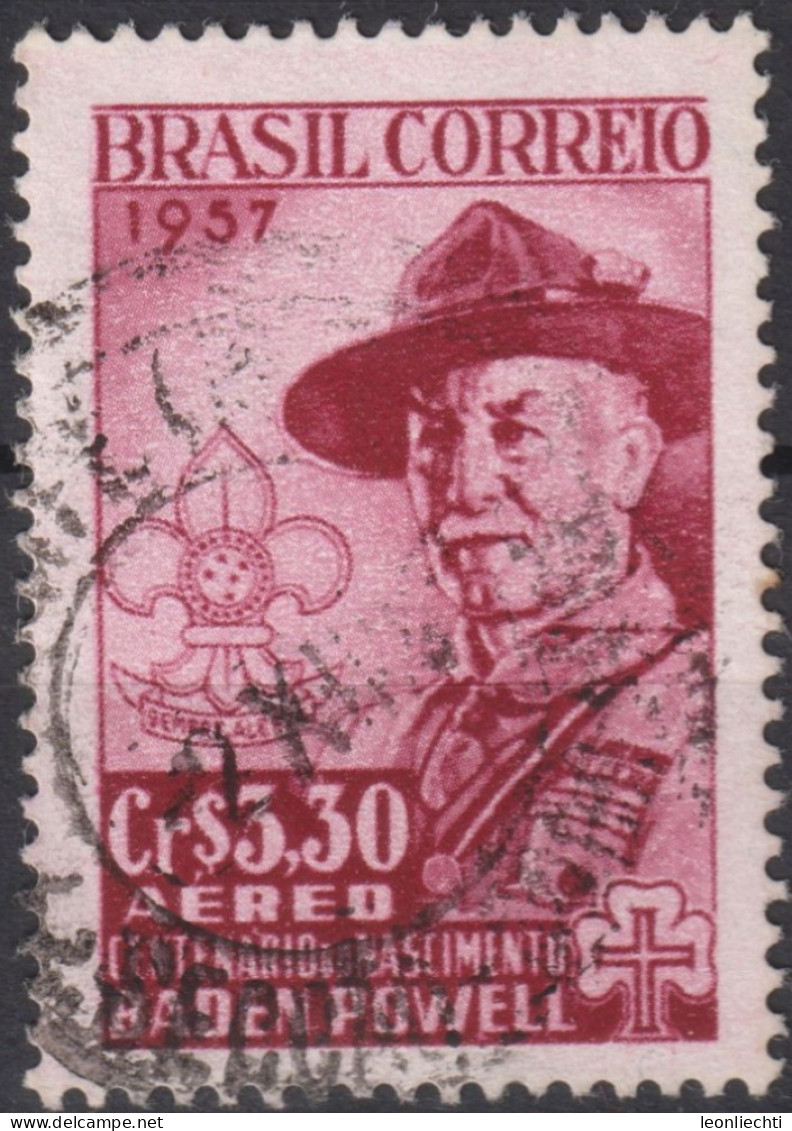 1957 Brasilien ° Mi:BR 913, Sn:BR C87, Yt:BR PA75, Centenary Of The Birth Of Lord Baden-Powell, Pfadfinder - Gebraucht