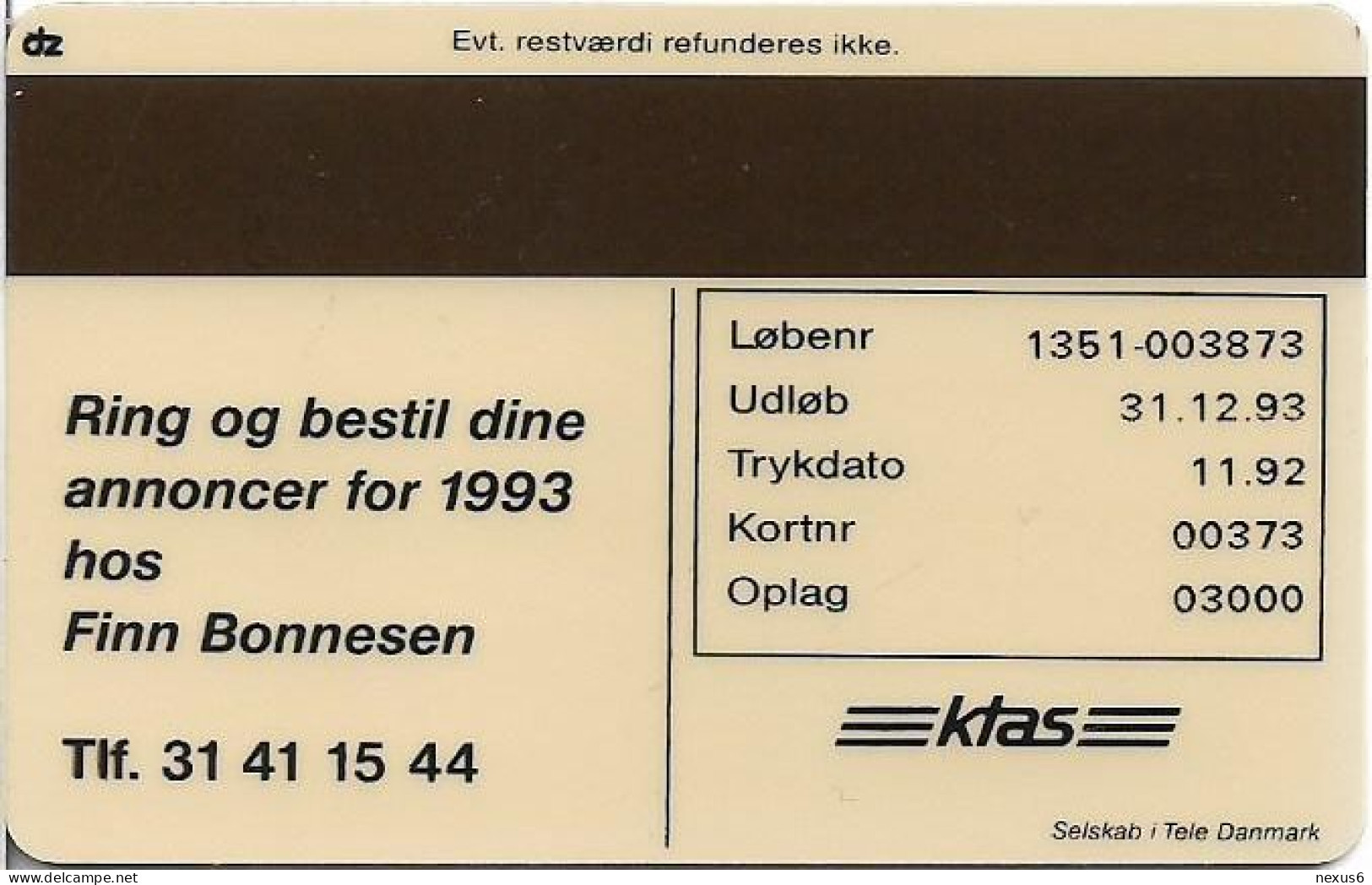 Denmark - KTAS - Dansk Vvs - TDKP008 - 11.1992, 5kr, 3.000ex, Used - Danimarca