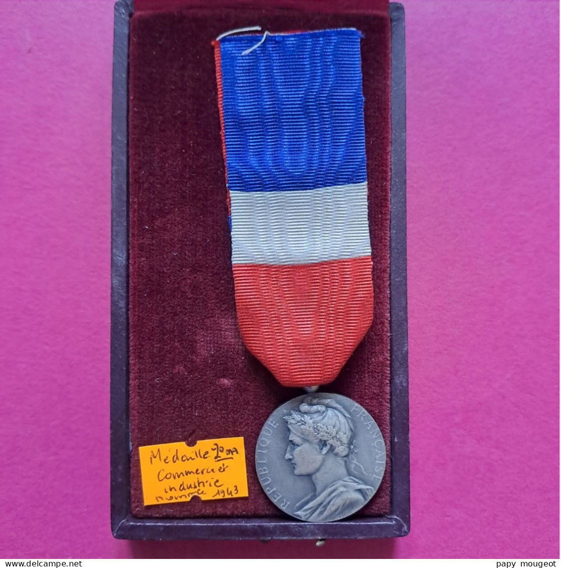 Médaille Du Commerce Et De L'Industrie Attribuée En 1943 Avec Boite - Frankreich