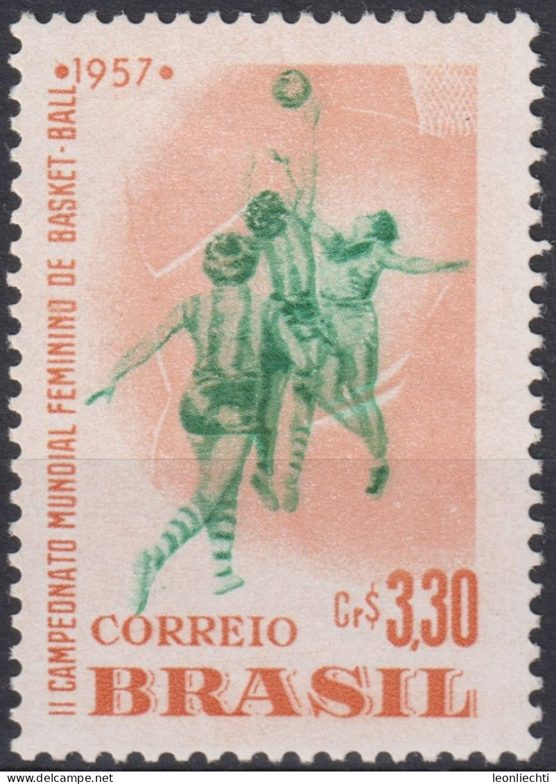 1957 Brasilien *F, Mi:BR 916, Sn:BR 852, Yt:BR 634, Women's World Basketball Championships - Nuovi