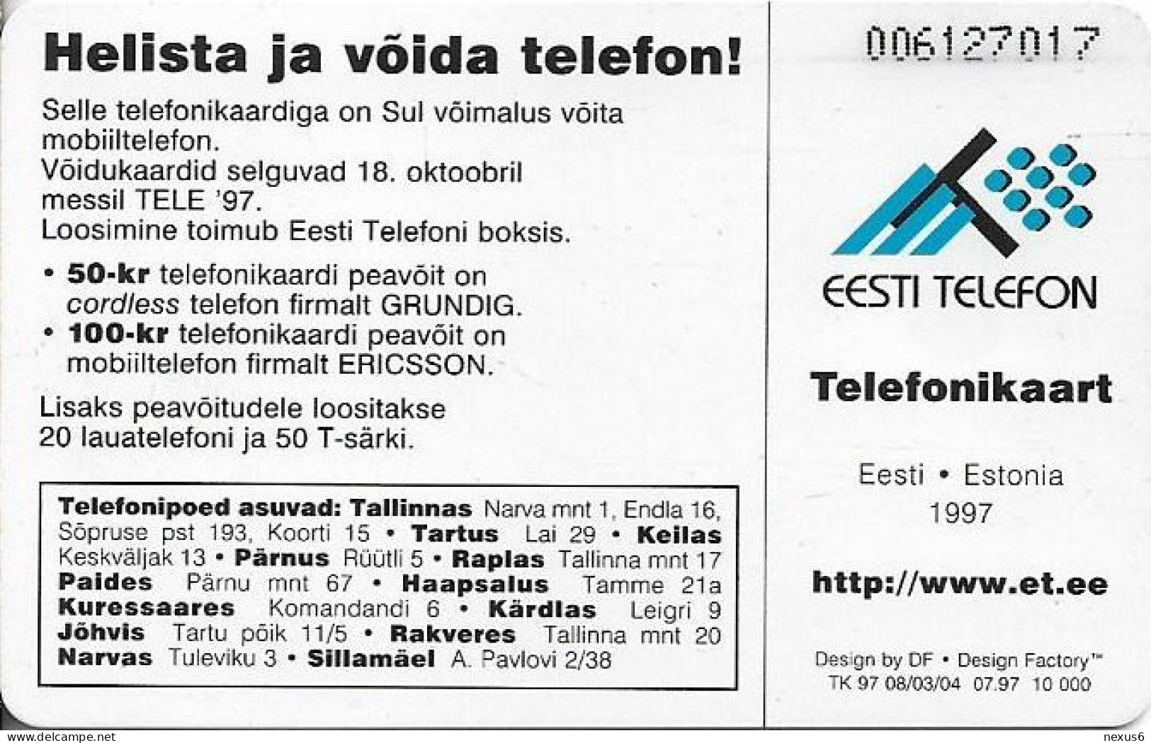 Estonia - Eesti Telefon - Space Ship, 07.1997, 100U, 10.000ex, Used - Estonie