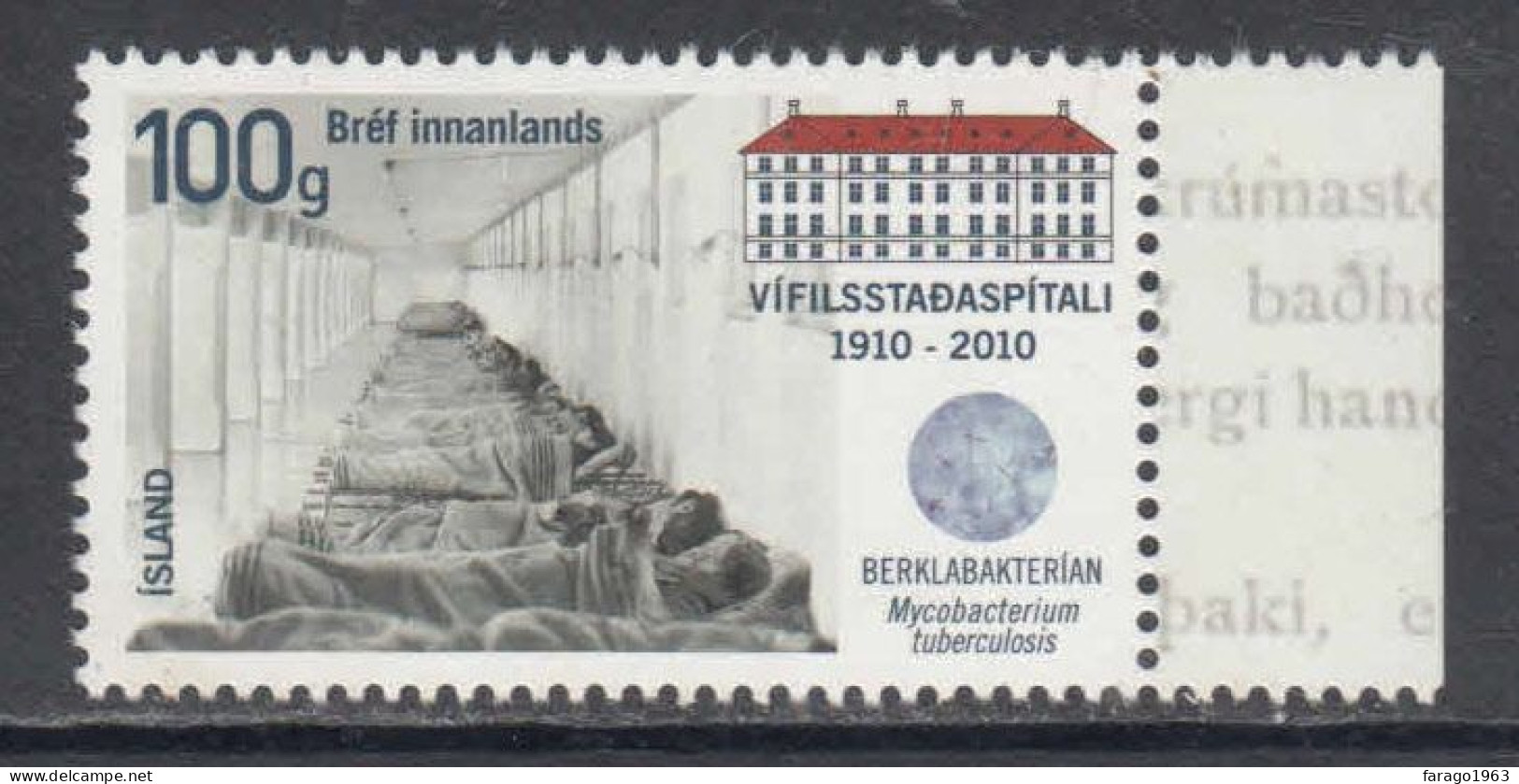 2010 Iceland Sanitorium Mental Health  Complete Set Of 1 MNH  @BELOW Face Value - Nuovi