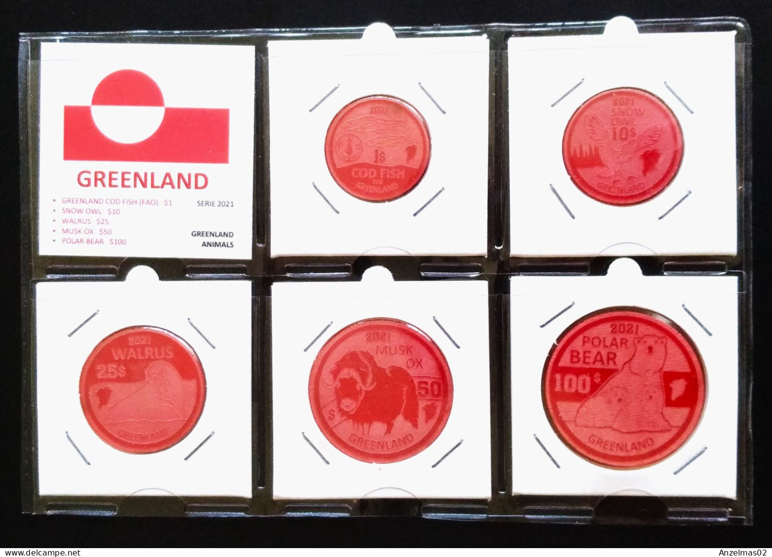 Set Of 5 Plastic Tokens - Greenland - 2021 - Greenland