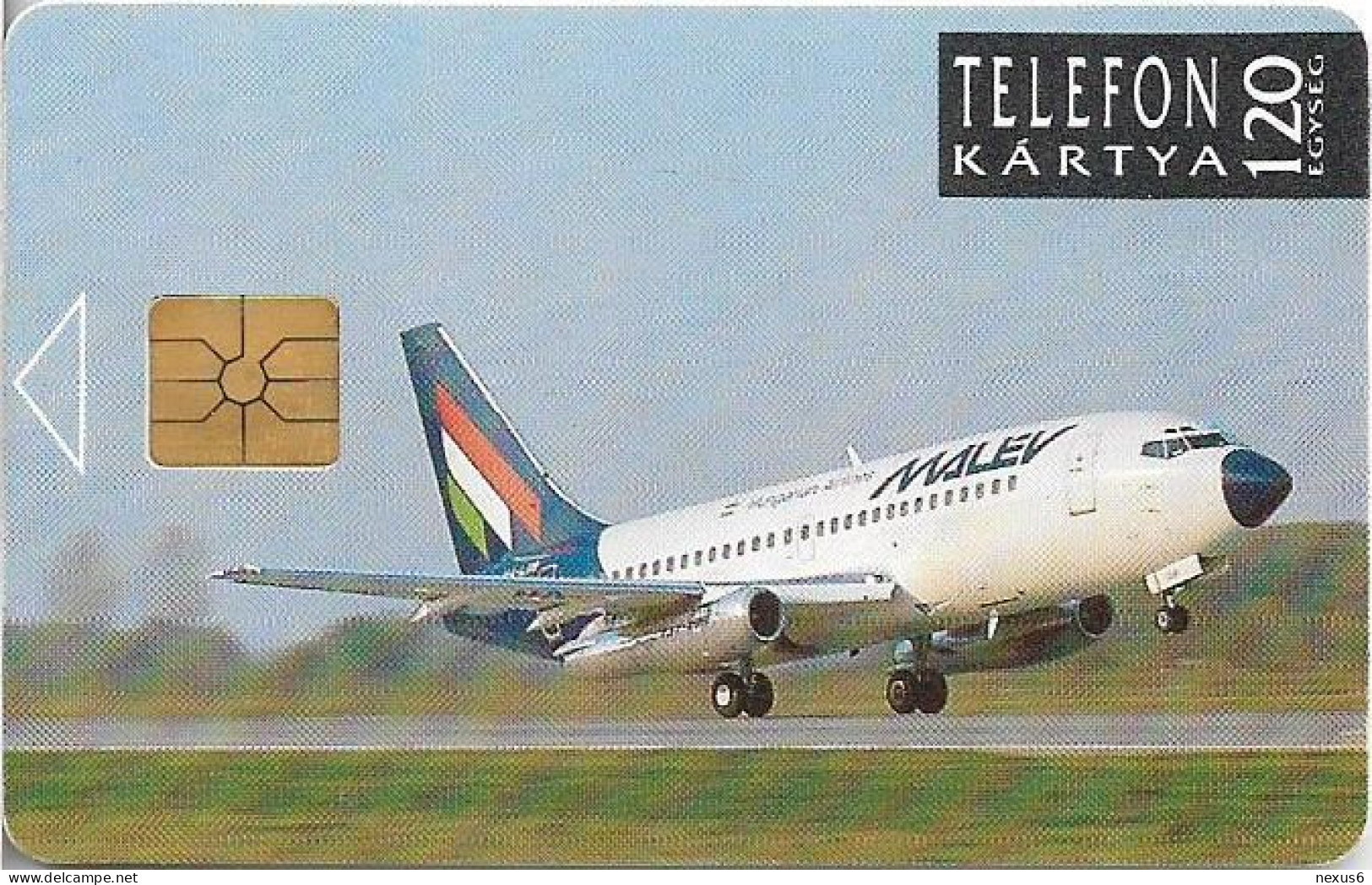 Hungary - Matáv - MALÉV Airlines, Gem1A Symm. Black, With Transp. Moreno, 03.1992, 120U, 19.975ex, Used - Hongarije