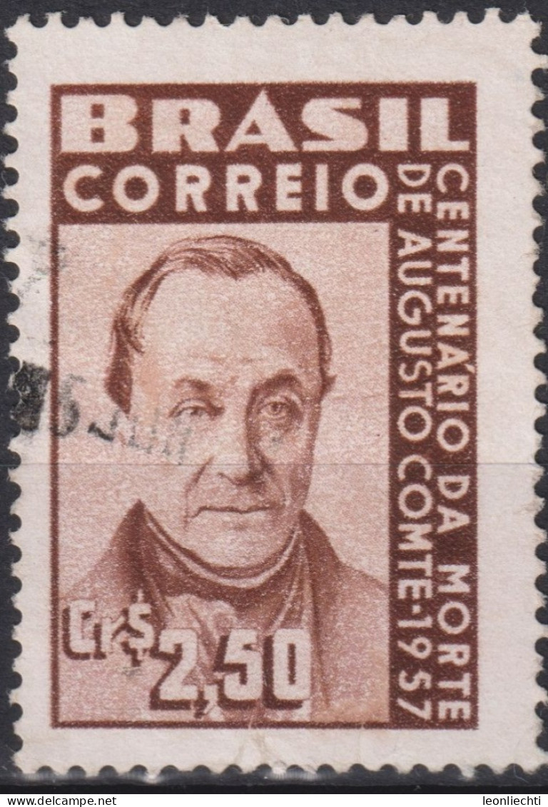 1957 Brasilien ° Mi:BR 919, Sn:BR 854, Yt:BR 639, Centenary Of Philosopher Agusto Comte's Death, Creator Of Po - Oblitérés