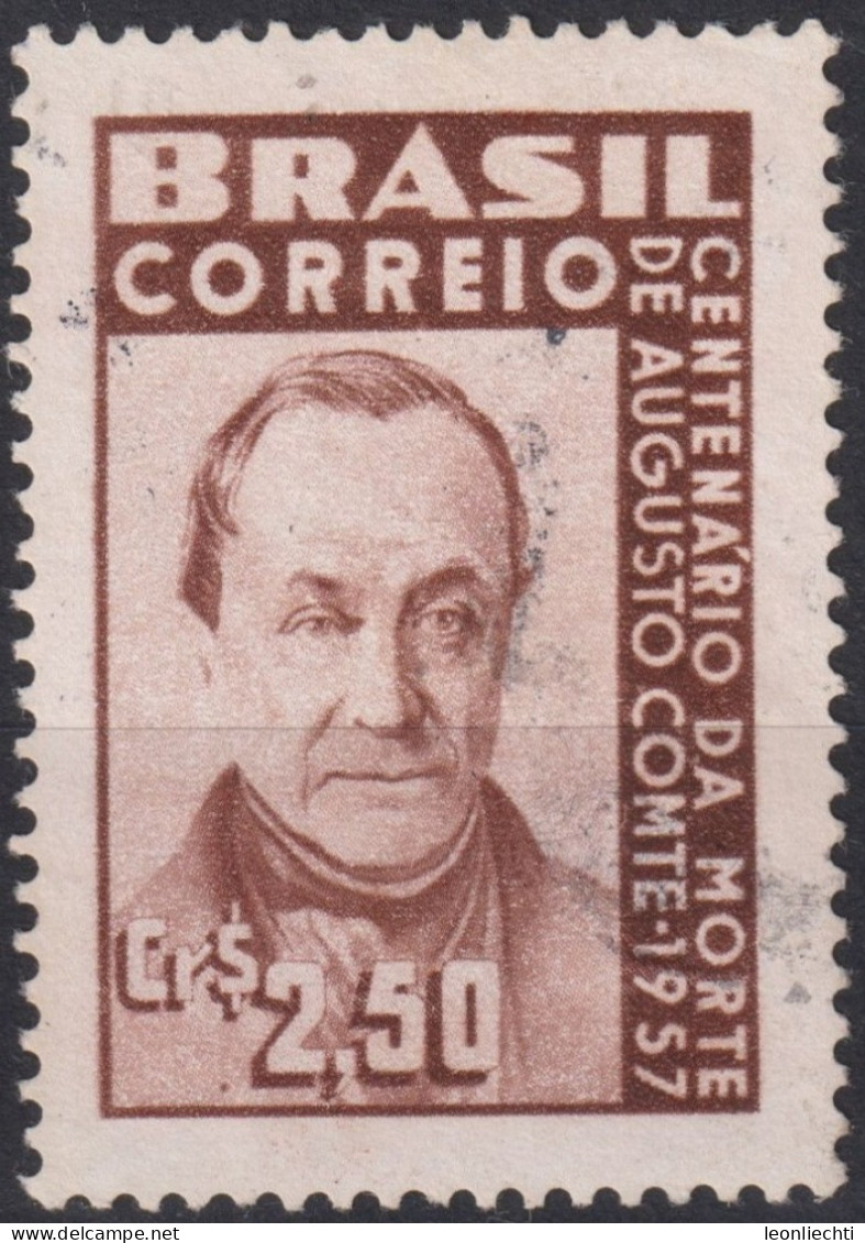 1957 Brasilien ° Mi:BR 919, Sn:BR 854, Yt:BR 639, Centenary Of Philosopher Agusto Comte's Death, Creator Of Po - Gebraucht