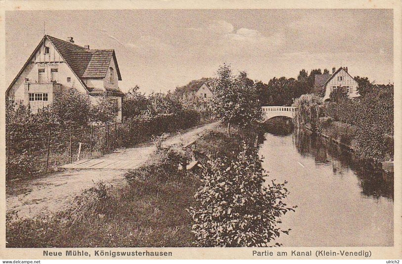 AK Königswusterhausen - Neue Mühle - Partie Am Kanal - Klein-Venedig - 1930 (67838) - Königs-Wusterhausen