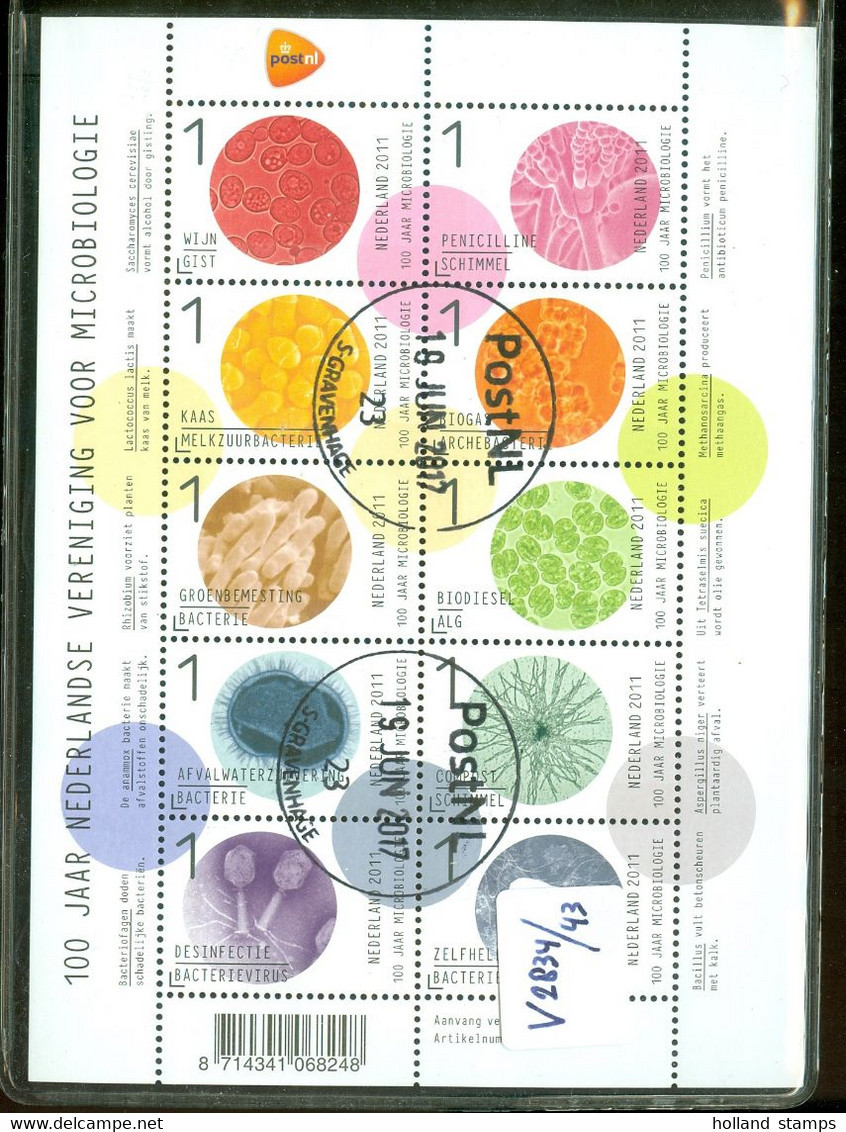 NEDERLAND * V 2834 - 2843 * MICROBIOLOGIE * BLOK *  NETHERLANDS * POSTFRIS GESTEMPELD * C.W 20,00 - Used Stamps